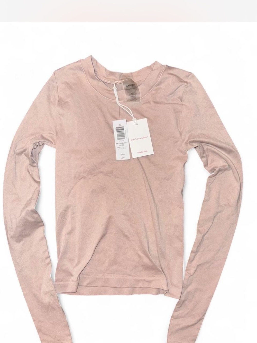 NWT Aritzia Sunday Best Sinch Seamless Long-Sleeve Crewneck Top in Dusty Pink